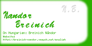 nandor breinich business card